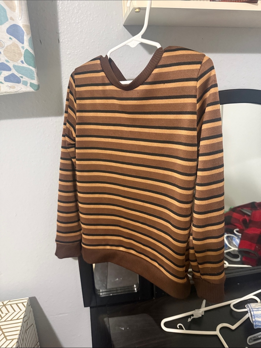 Brooklyn Cloth Brown & Tan Striped Crewneck Kids Sweater